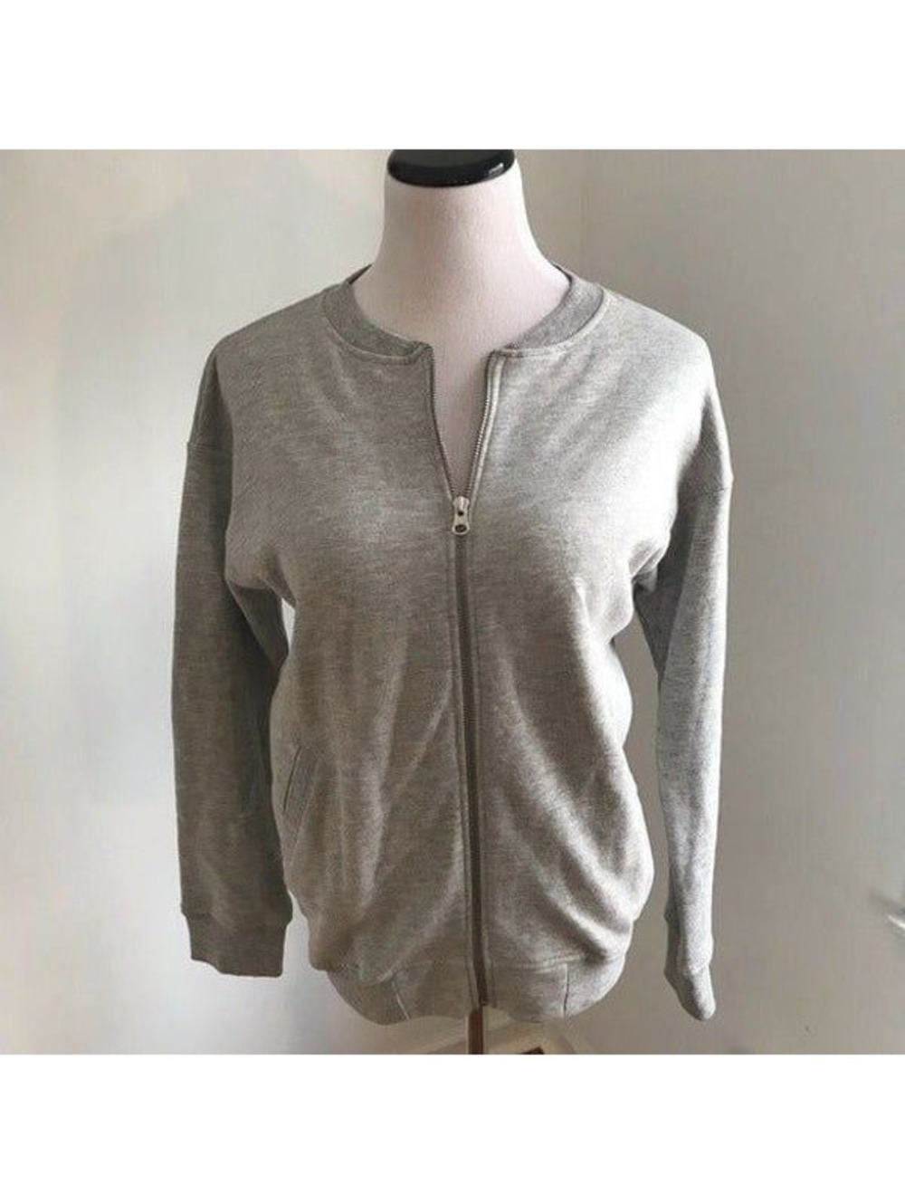 ASOS Bomber Style Zippered Sweatshirt Sz 4